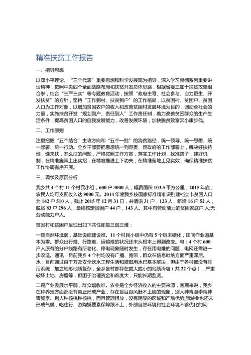 精准扶贫工作报告.docx