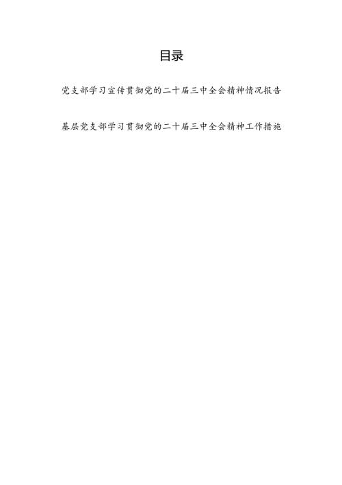 2024基层党支部学习宣传贯彻党的二十三中全会精神情况总结报告和工作措施.docx