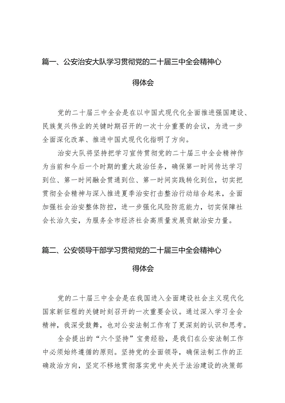（10篇）公安治安大队学习贯彻党的二十三中全会精神心得体会（精选）.docx_第2页