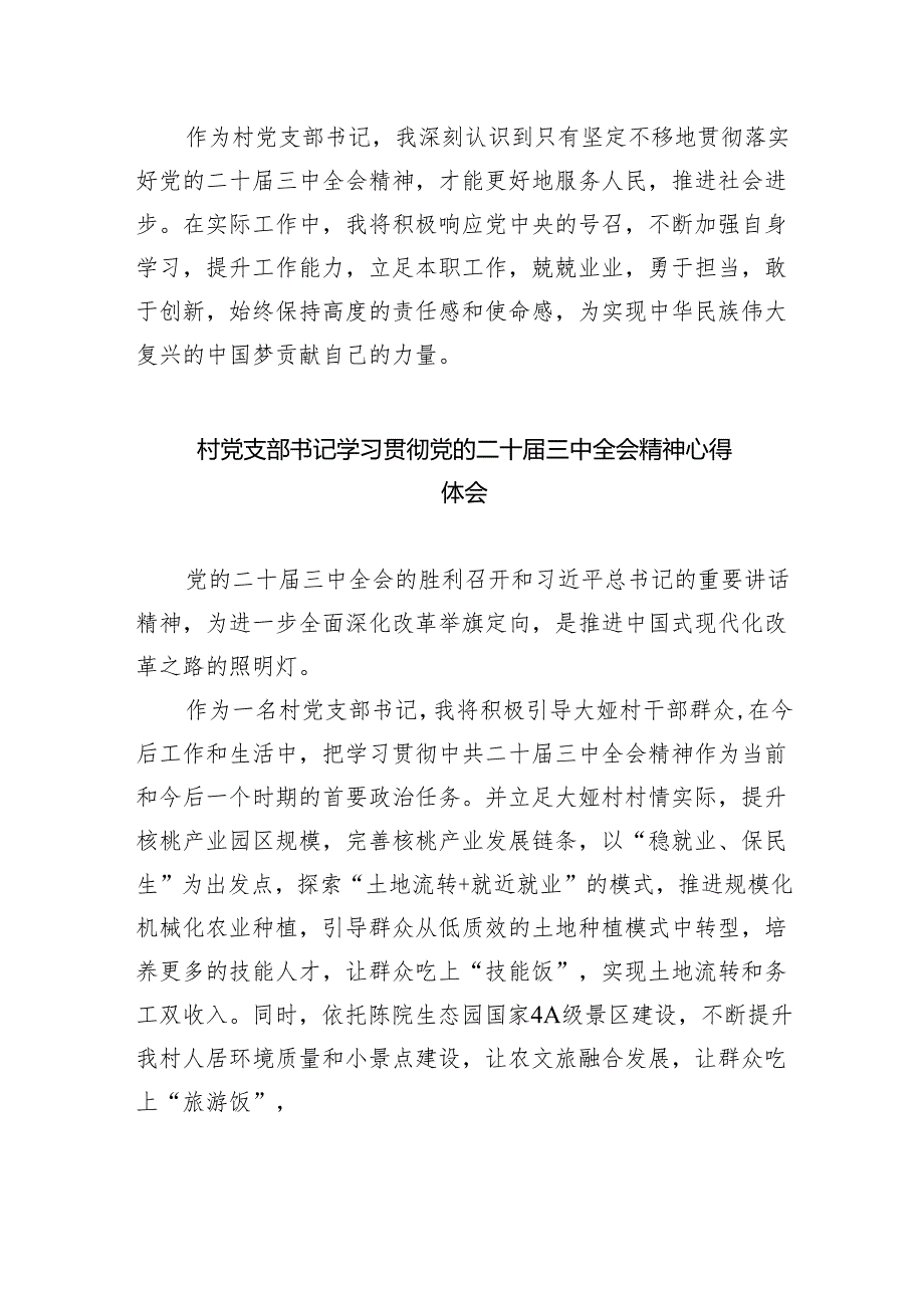 （9篇）村党组织书记学习贯彻党的二十三中全会精神心得体会范文精选.docx_第2页