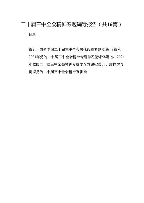 (16篇)二十三中全会精神专题辅导报告集合.docx