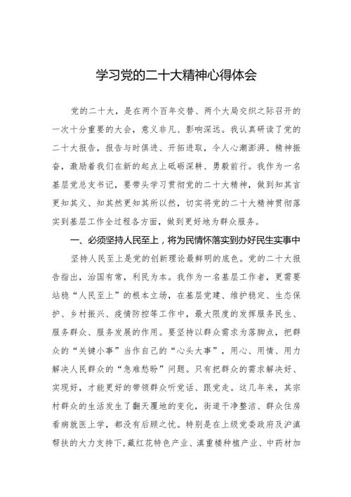 学习二十大精神心得感悟范文精选5篇.docx