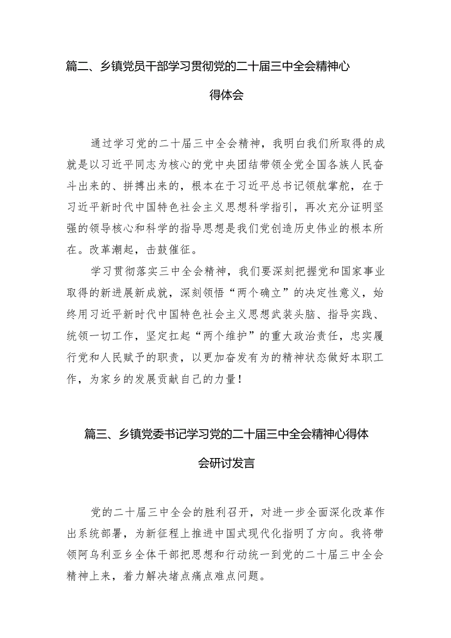 （15篇）乡镇镇长学习贯彻党的二十三中全会精神心得体会范文.docx_第3页