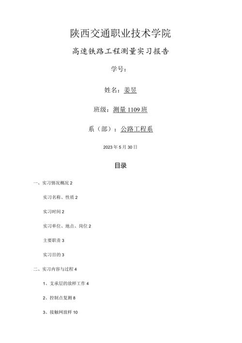 工程测量顶岗实习报告.docx