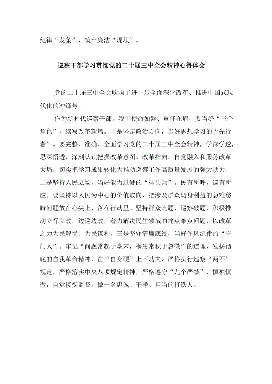 乡镇纪检监察干学习贯彻党的二十三中全会精神有感(5篇集合).docx_第2页