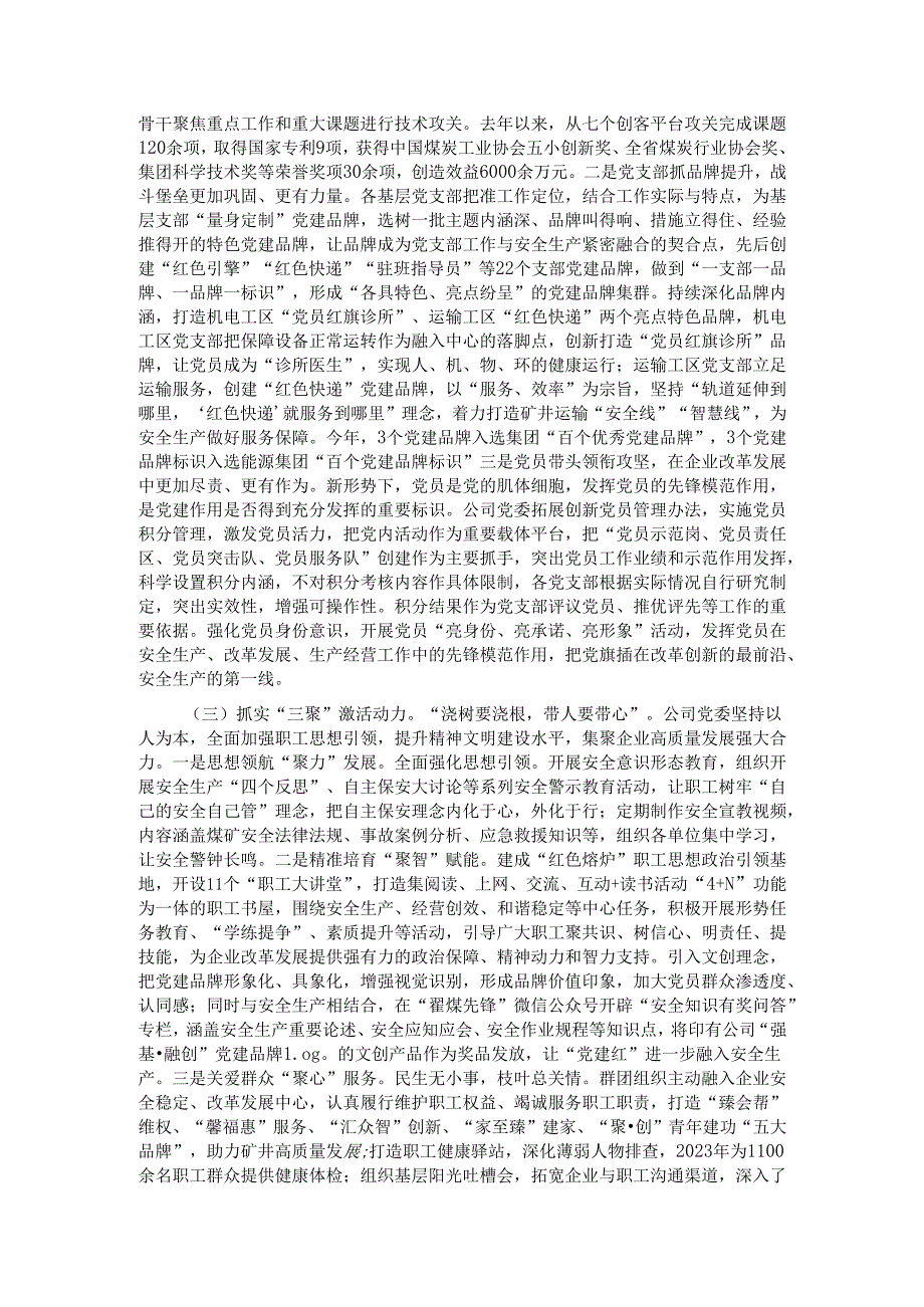能源国企党委2024年抓基层党建工作总结.docx_第2页