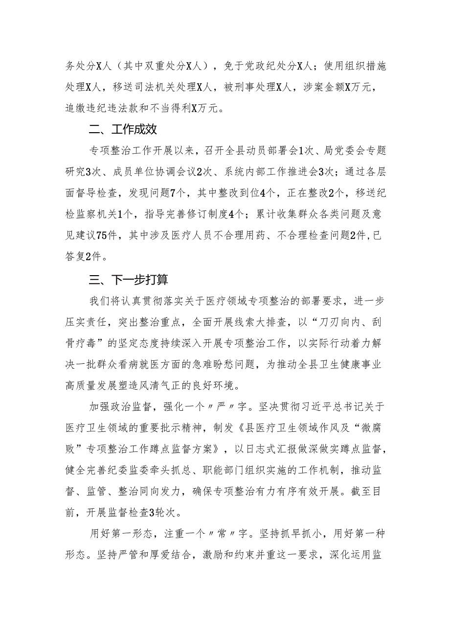 （7篇）2024年医药购销领域突出问题专项整治工作情况汇报（精选）.docx_第2页