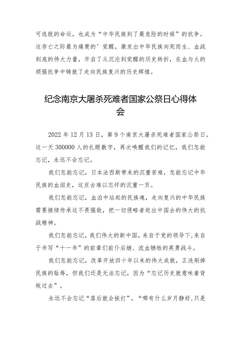 南京大屠杀死难者国家公祭日感悟3篇.docx_第2页