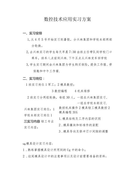 数控技术应用实习方案.docx