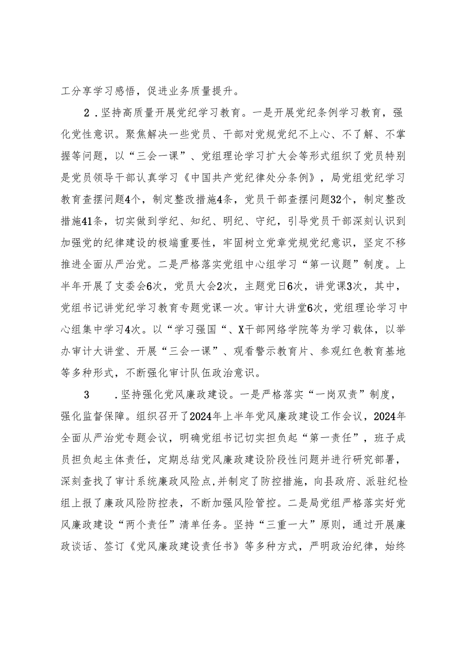 县审计局2024上半年工作总结及下半年工作要点.docx_第3页