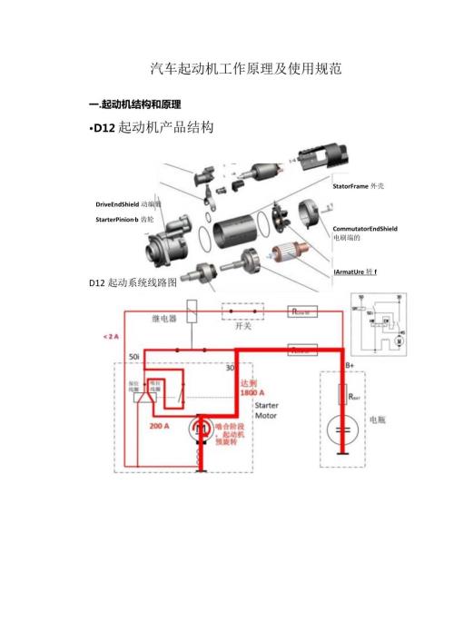 汽车起动机工作原理及使用规范.docx