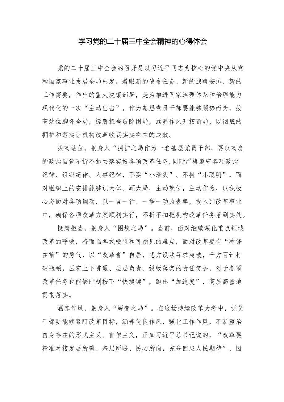 （12篇）在深入学习贯彻2024年二十三中全会公报交流研讨材料合集.docx_第3页