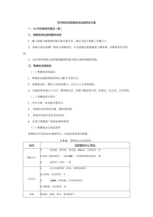 写字楼项目销售现场包装策划方案.docx