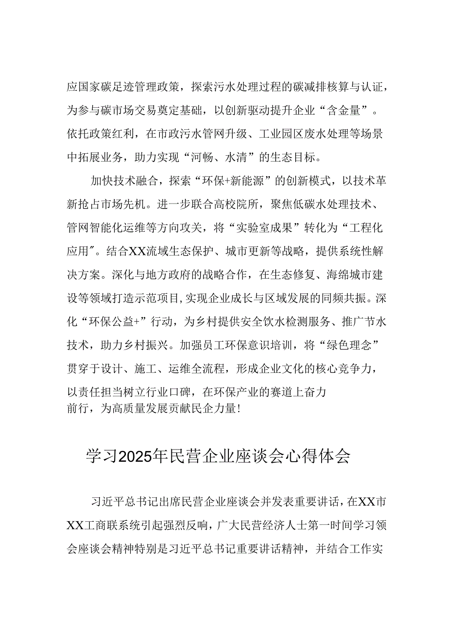 2025年私营企业学习民营企业座谈会个人心得感悟 合计11份.docx_第2页