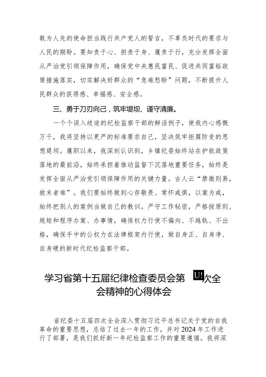 学习省第十五纪律检查委员会第四次全会精神心得体会发言材料十五篇.docx_第2页