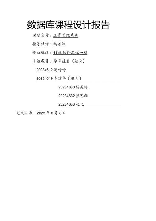 工资管理系统实验报告.docx
