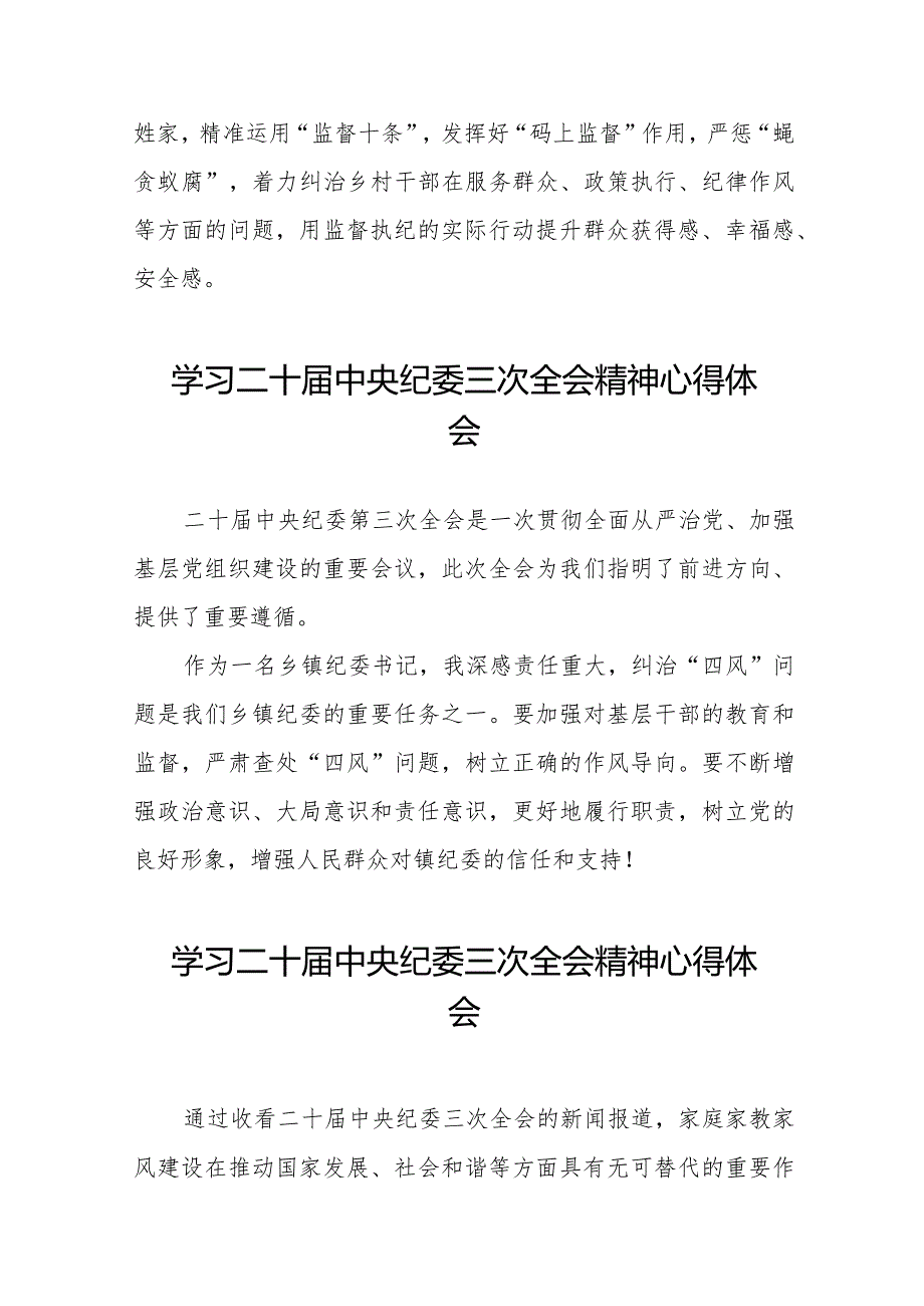 2024年二十中央纪委三次全会精神心得体会二十篇.docx_第2页