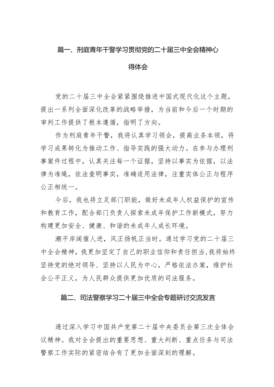 （15篇）刑庭青年干警学习贯彻党的二十三中全会精神心得体会（精选）.docx_第2页