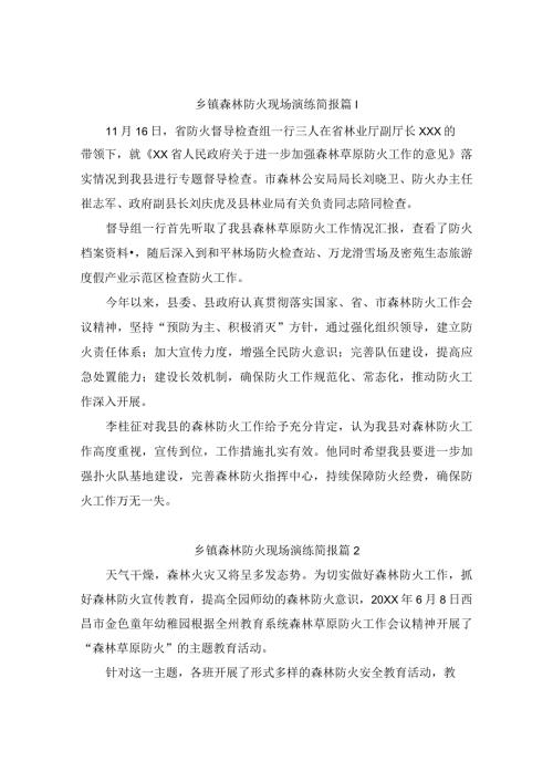 乡镇森林防火现场演练简报(精选10篇).docx