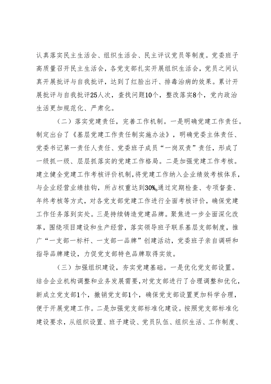 公司党委书记2024抓基层党建工作述职报告(1).docx_第2页