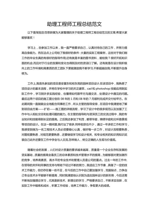 081助理工程师工程总结范文.docx