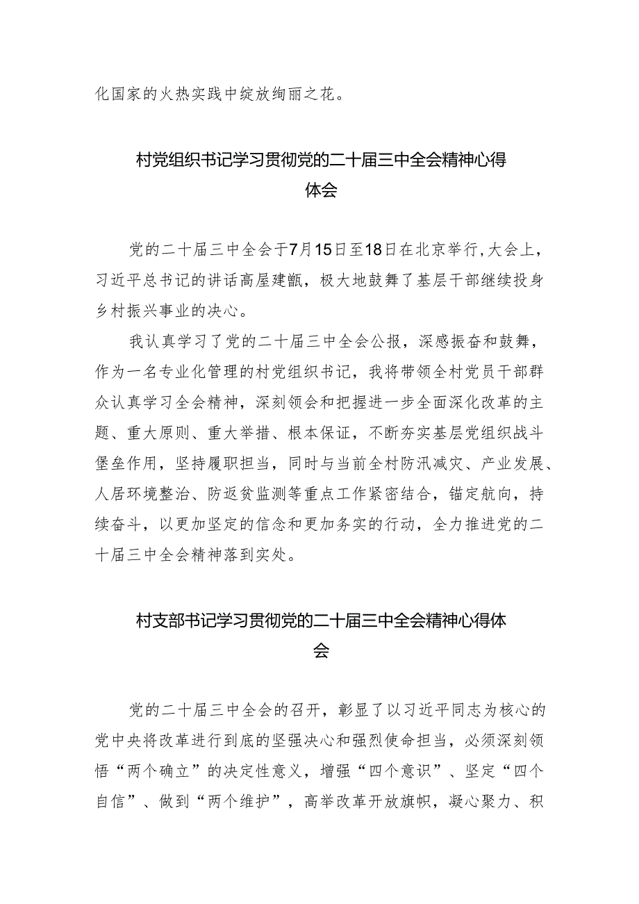 （9篇）村党委书记学习贯彻党的二十三中全会精神心得体会合辑.docx_第3页