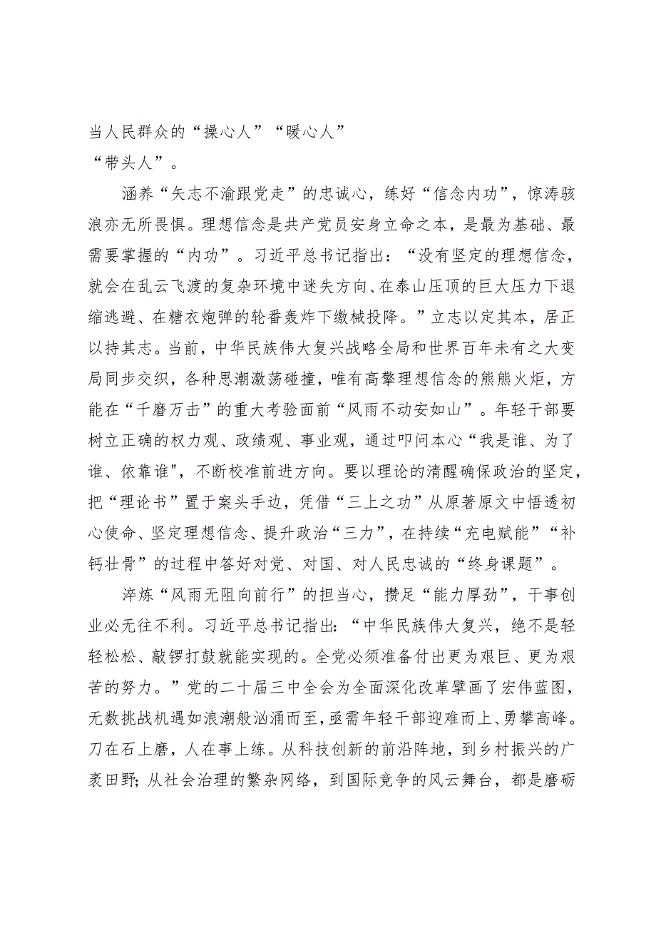 年轻干部学习贯彻党的二十三中全会精神重要指示心得体会.docx_第2页