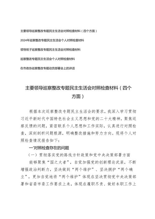 20242025年书记领导班子落实党的路线方针政策和党中央决策部署、基层党组织软弱涣散、群众身边腐败问题和不正之风、组织力欠缺、聚焦整.docx