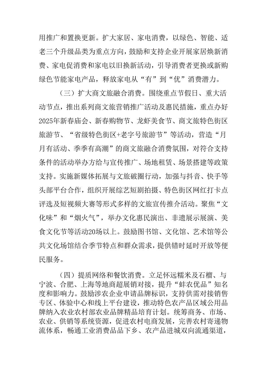 2025年开展《提振消费》专项行动工作方案 汇编4份.docx_第3页