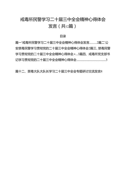 戒毒所民警学习二十三中全会精神心得体会发言12篇（精选）.docx