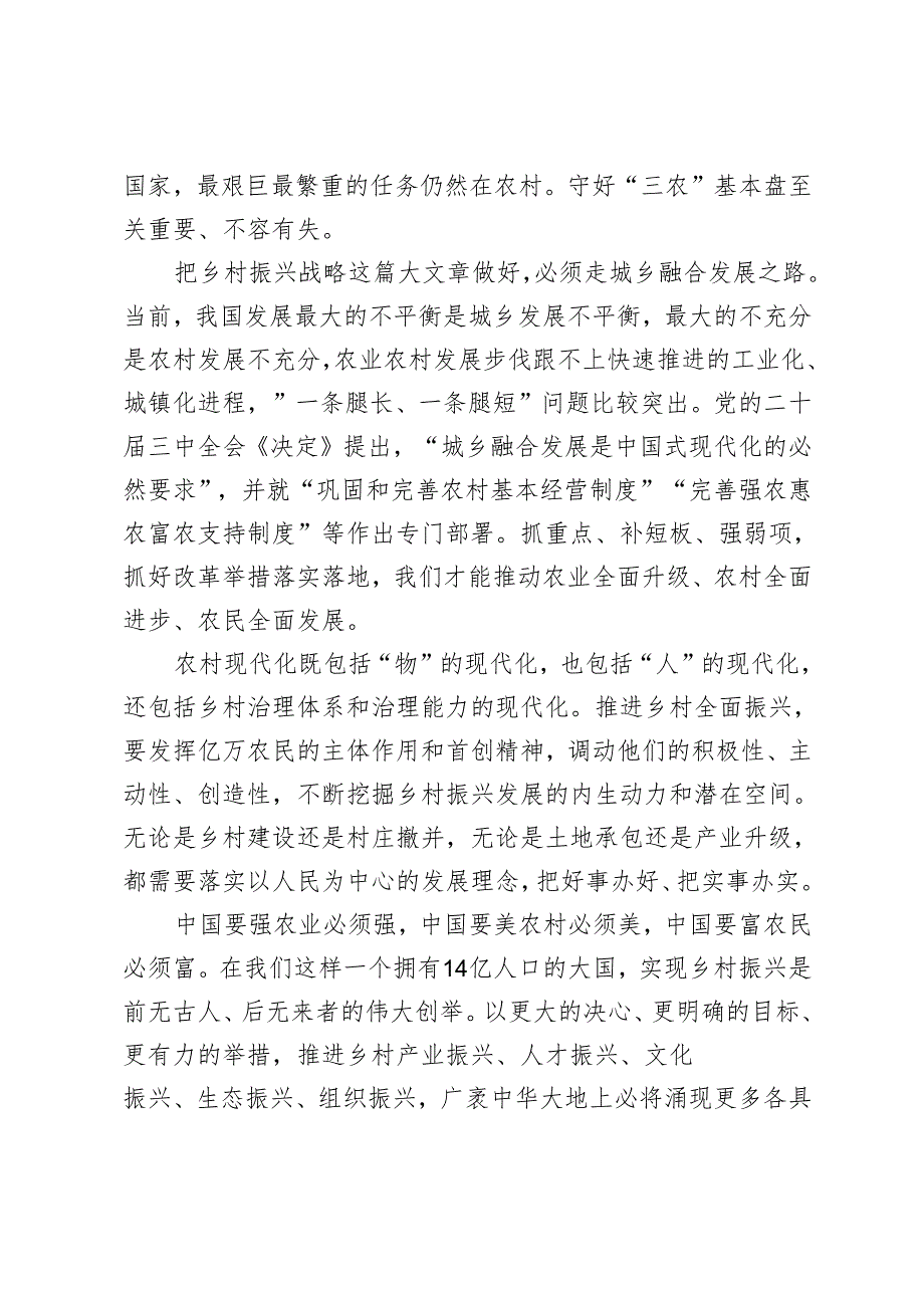 3篇 学习2024年在湖北考察时重要讲话加快推进乡村振兴心得体会.docx_第2页