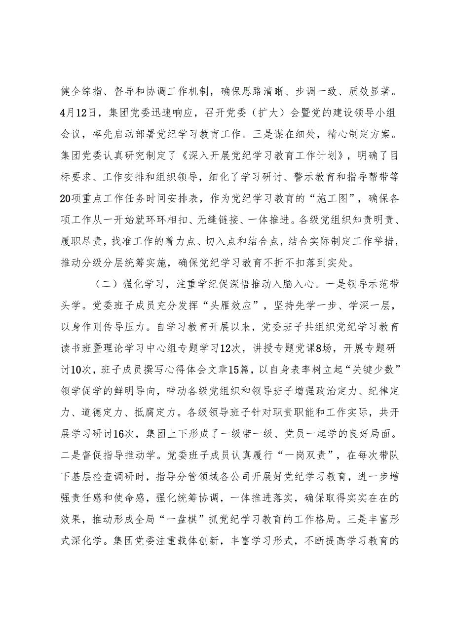 集团党委、政府办公室党纪学习教育工作总结报告.docx_第2页