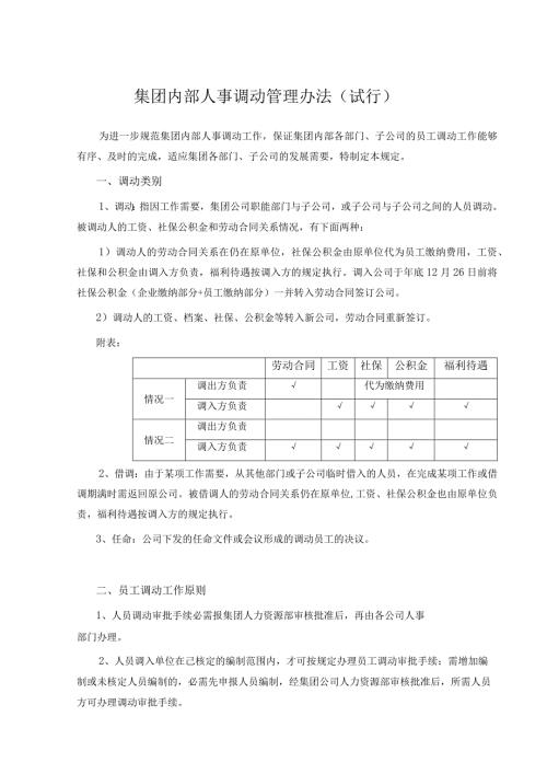 集团内部人事调动管理办法（试行）.docx