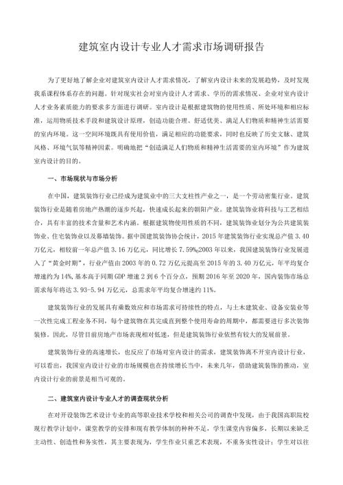 建筑室内设计专业人才需求市场调研报告.docx