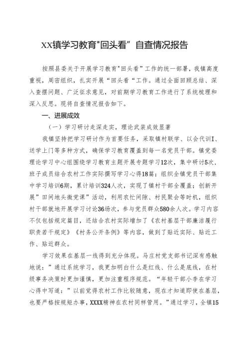 2025学习教育回头看情况汇报5篇合集.docx