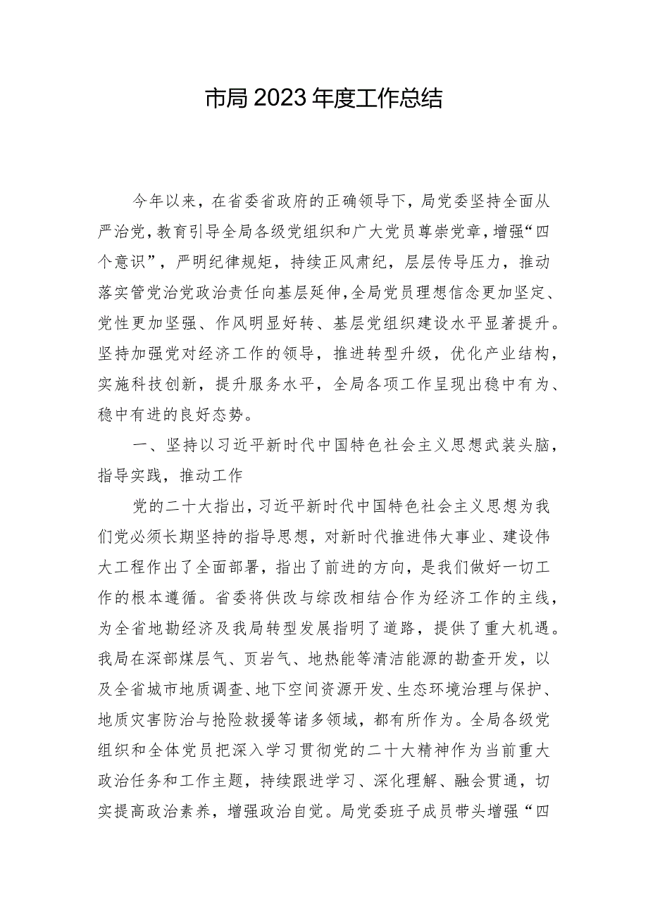 市局2023工作总结.docx_第1页