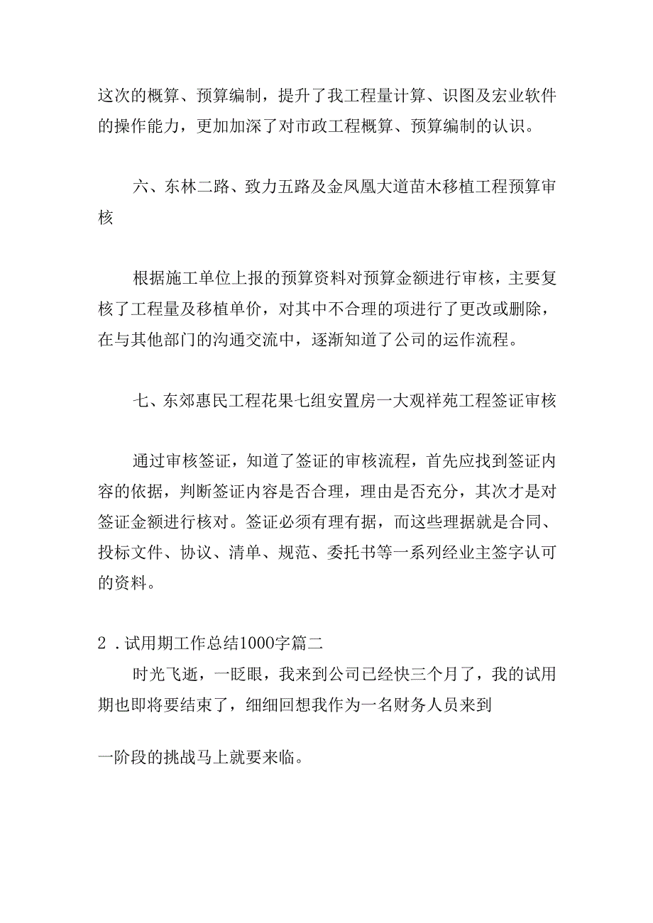 试用期工作总结1000字（通用20篇）.docx_第2页