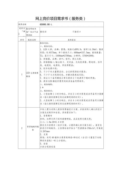 网上竞价项目需求书服务类.docx