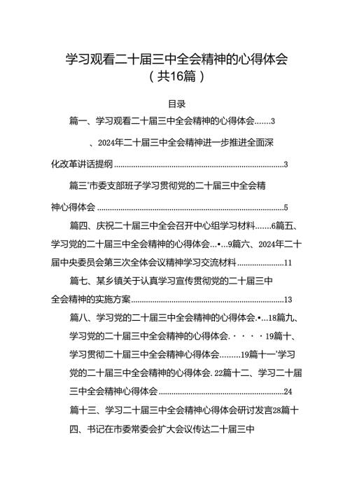 学习观看二十三中全会精神的心得体会16篇（精选）.docx