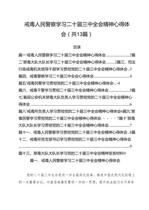 戒毒人民警察学习二十三中全会精神心得体会13篇（最新版）.docx