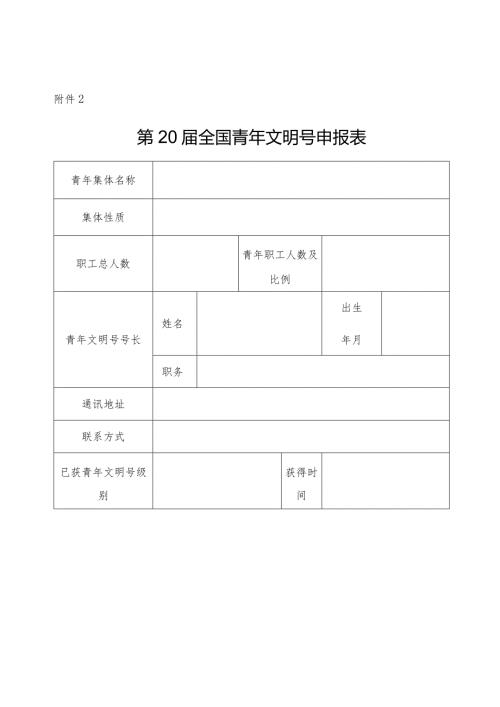 第20全国青年文明号申报表.docx