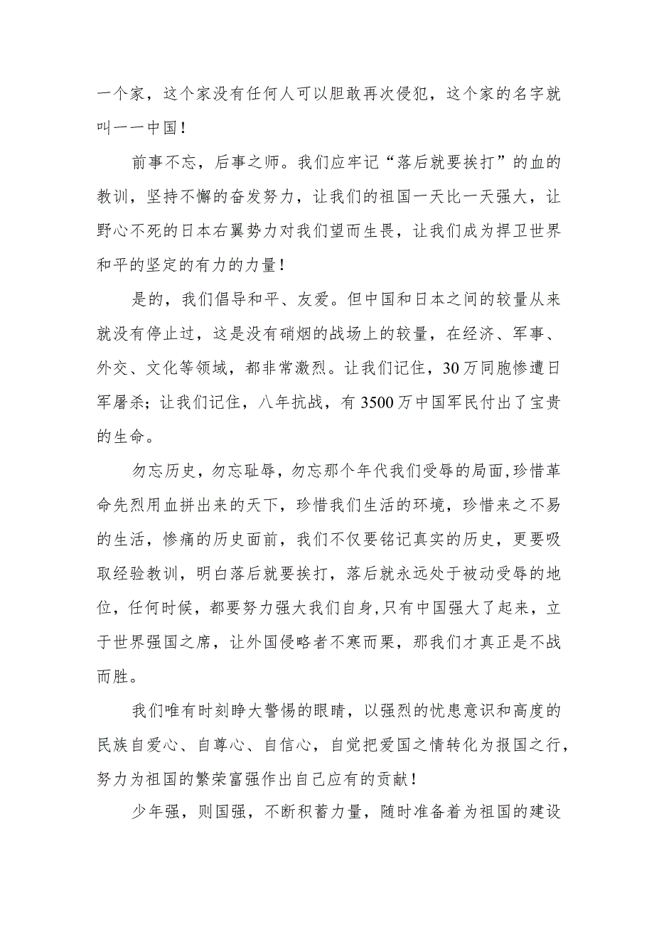 南京大屠杀死难者国家公祭日心得体会汇编.docx_第2页