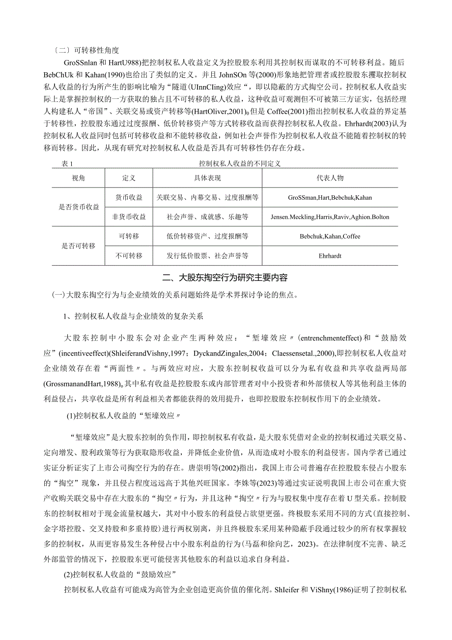大股东掏空行为研究综述.docx_第2页
