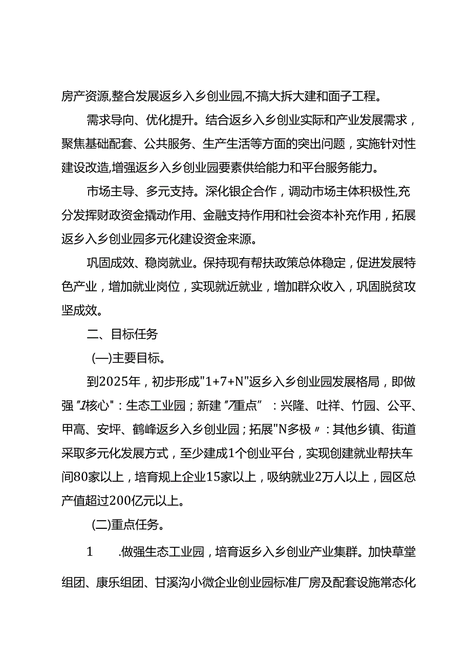 关于加快返乡入乡创业园建设的实施意见.docx_第2页