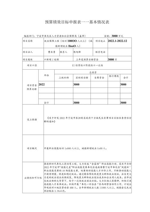 预算绩效目标申报表——基本情况表.docx
