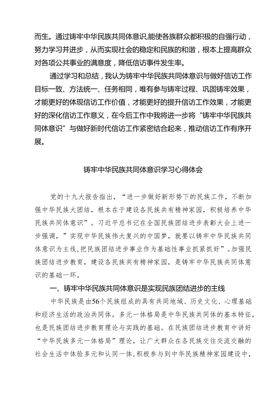 2025 铸牢中华民族共同体意识研讨材料 5篇精选范文.docx_第3页