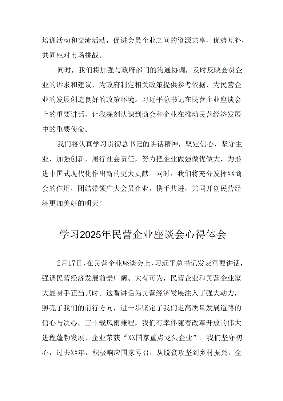 2025年私营企业学习民营企业座谈会个人心得感悟 （汇编11份）.docx_第2页