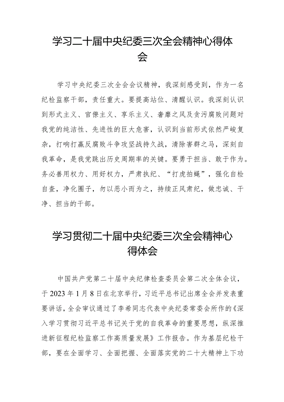 学习贯彻二十中央纪委三次全会精神心得体会精选合集二十篇.docx_第3页