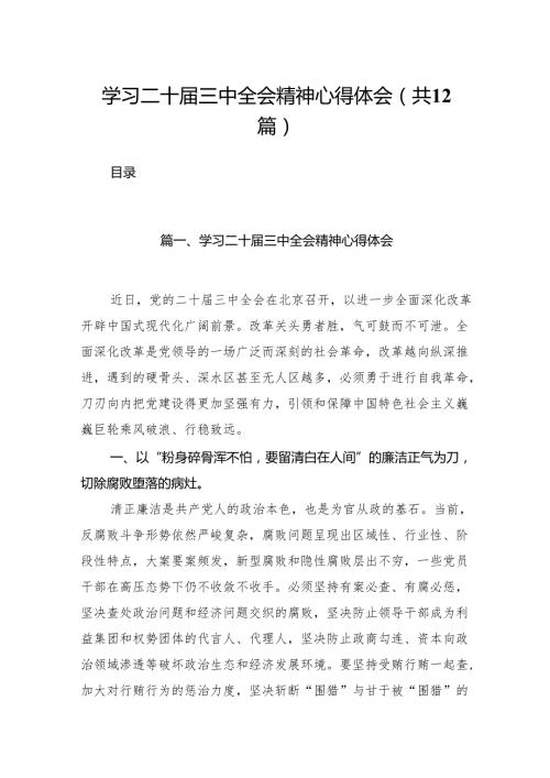 （12篇）学习二十三中全会精神心得体会完整版.docx