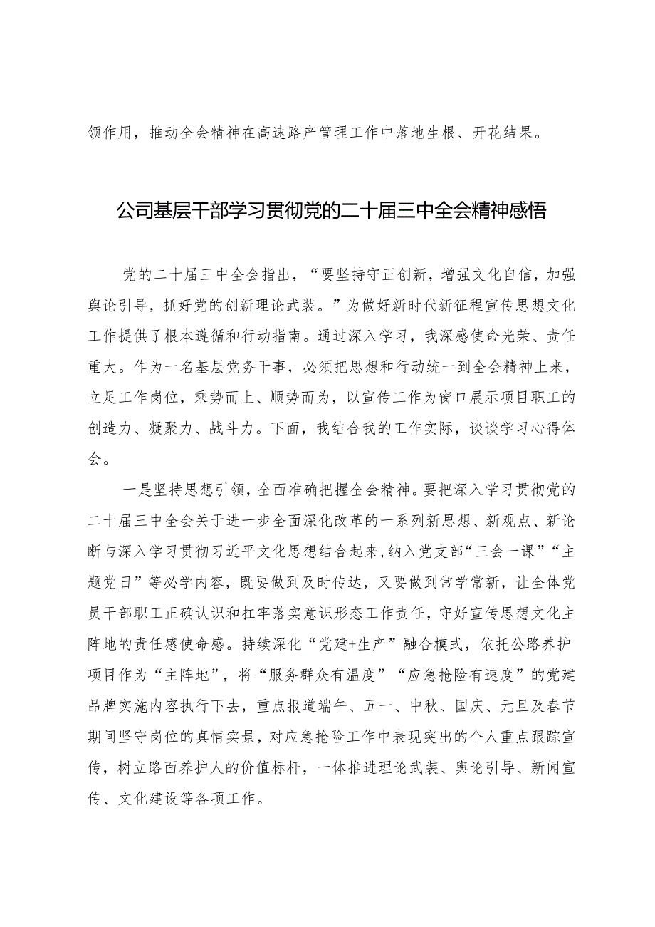 基层干部、书记、副主任学习贯彻党的二十三中全会精神心得体会.docx_第3页